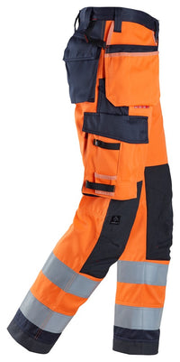 Snickers Workwear ProtecWork, arbetsbyxa hölsterfickor, varsel klass 2