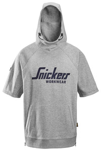 Kortärmad hoodie med logotryck