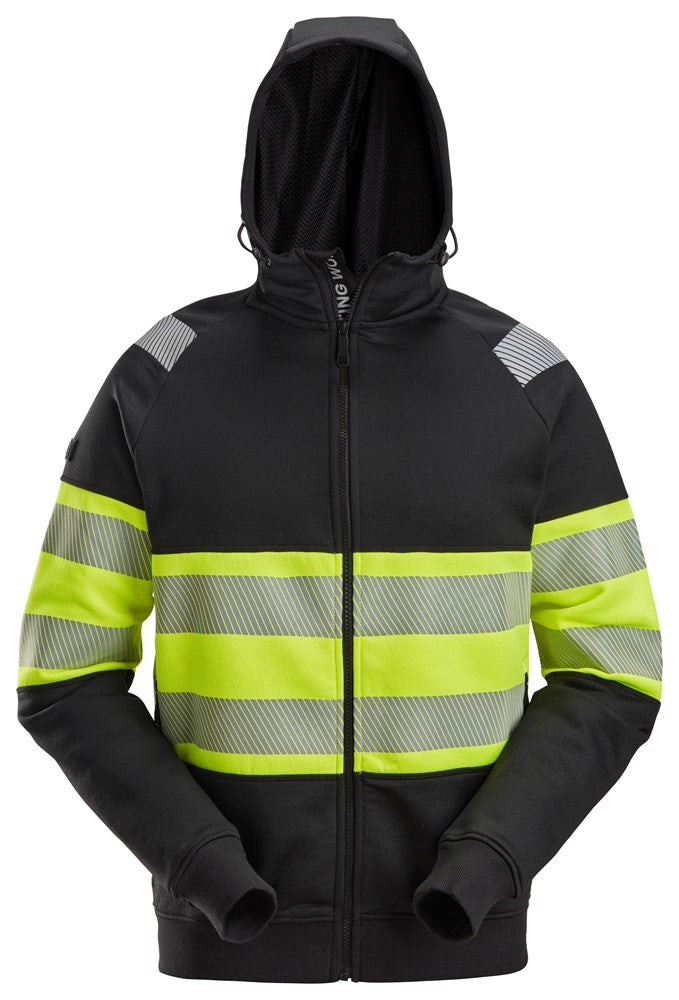 Varselhuvtröja med hellång dragkedja, klass 1
