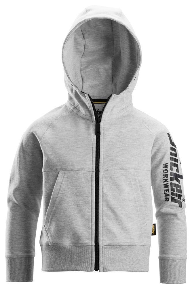 Snickers Workwear Huvtröja logo med hellång dragkedja, junior