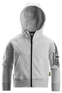 Snickers Workwear Huvtröja logo med hellång dragkedja, junior