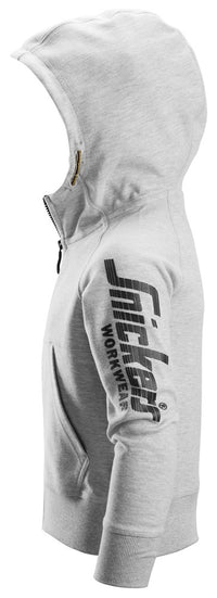 Snickers Workwear Huvtröja logo med hellång dragkedja, junior