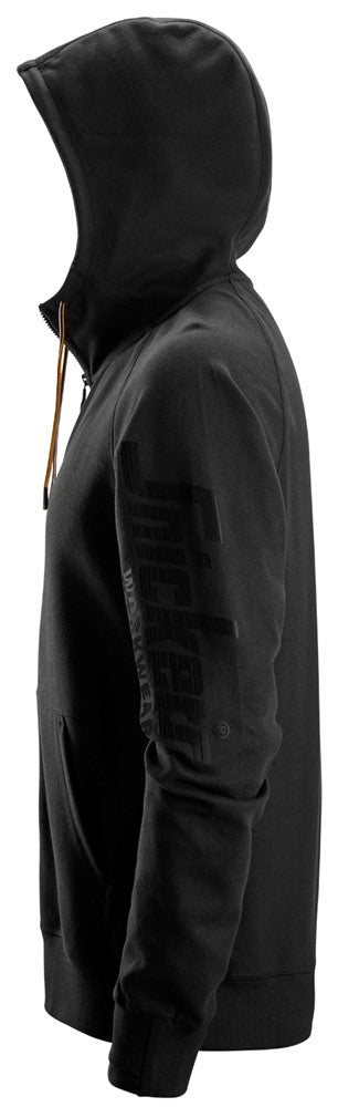 Snickers Workwear Huvtröja logo med hellång dragkedja