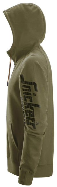 Snickers Workwear Huvtröja logo med hellång dragkedja