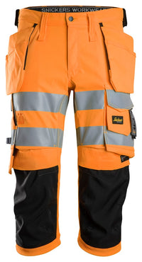 Snickers Workwear Piratbyxor med hölsterfickor, varsel klass 1/2