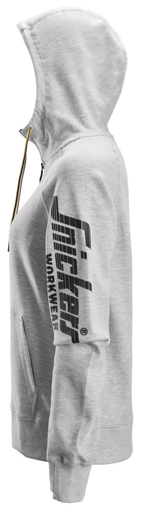 Snickers Workwear Huvtröja logo med hellång dragkedja, dam