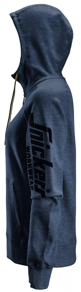 Snickers Workwear Huvtröja logo med hellång dragkedja, dam