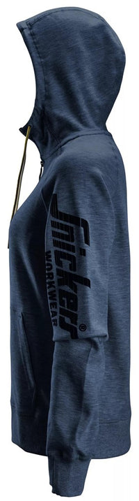 Snickers Workwear Huvtröja logo med hellång dragkedja, dam