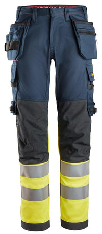 Snickers Workwear ProtecWork, Varselarbetsbyxa stretch med hölsterfickor, klass 1