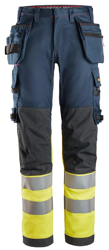 Snickers Workwear ProtecWork, Varselarbetsbyxa stretch med hölsterfickor, klass 1