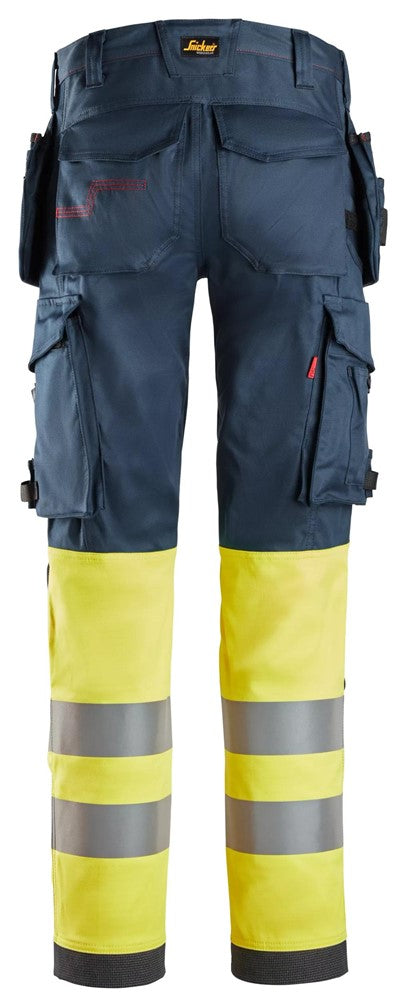 Snickers Workwear ProtecWork, Varselarbetsbyxa stretch med hölsterfickor, klass 1