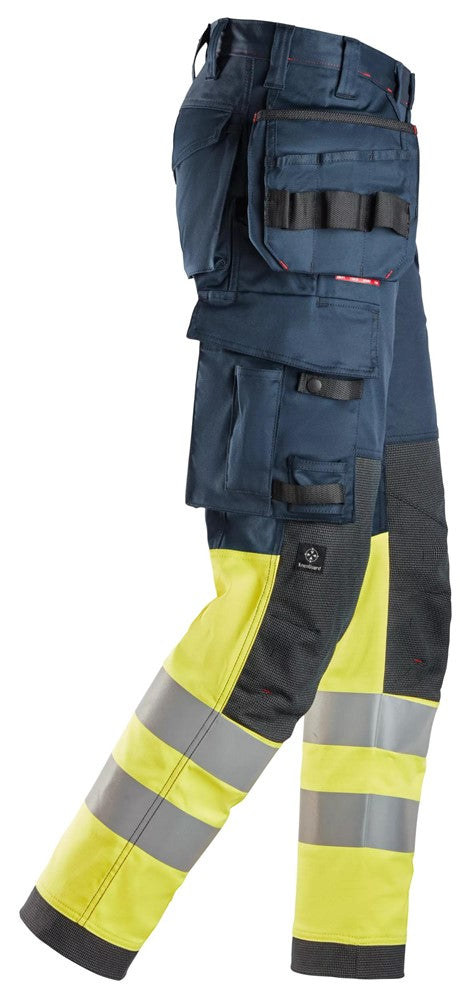 Snickers Workwear ProtecWork, Varselarbetsbyxa stretch med hölsterfickor, klass 1