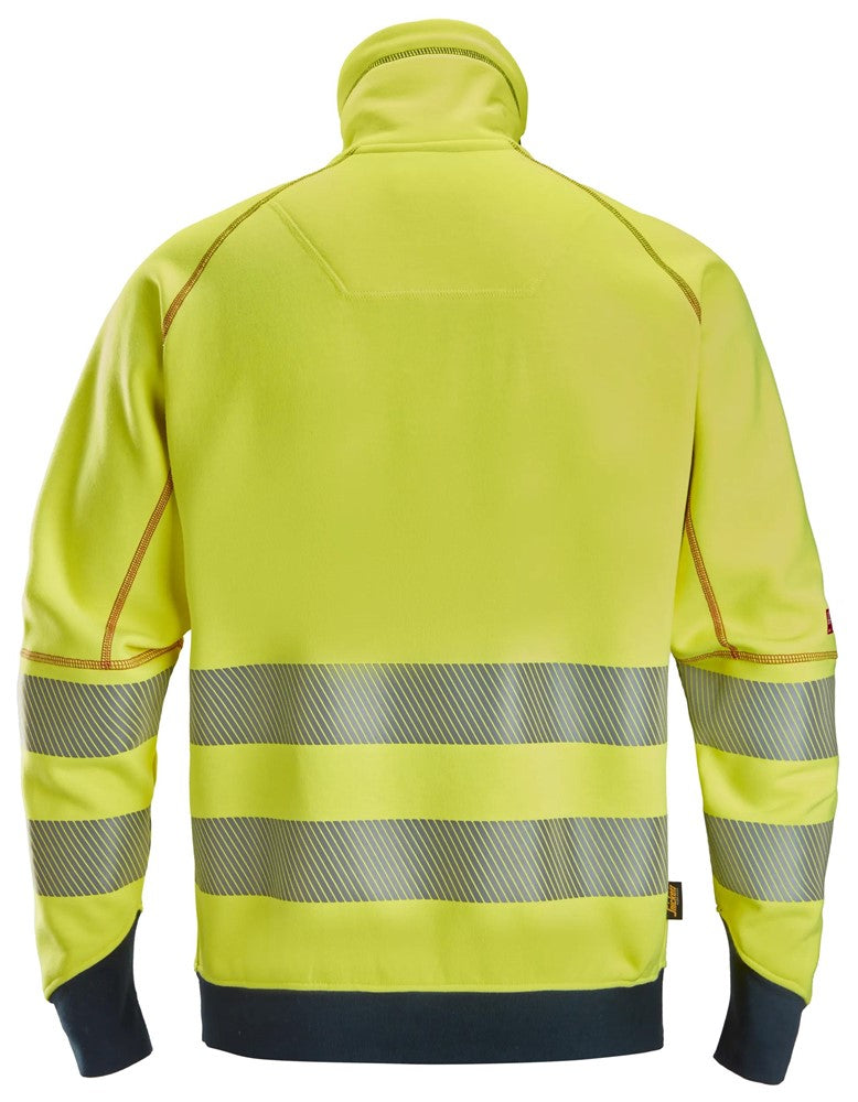 ProtecWork sweatshirt med hellång dragkedja och ljusbågsskydd, varsel klass 3/2