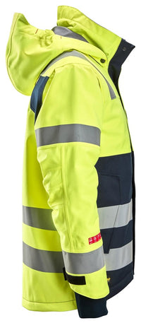 Snickers Workwear ProtecWork, vattentät, fodrad varseljacka med huva, klasss 3